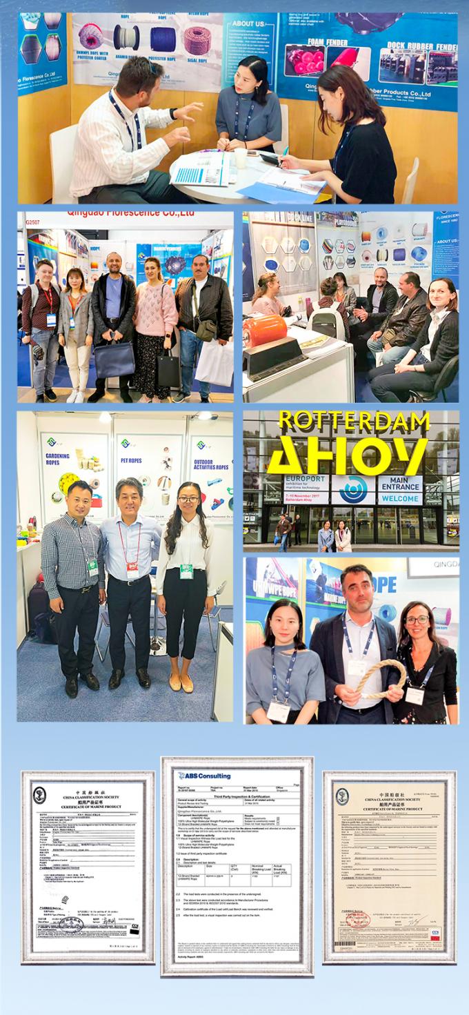 ขายปลีก 220 M สีขาว ความแข็งแรงสูง PP โพลีโปรไพเลน 8 สาย 68 มม 6