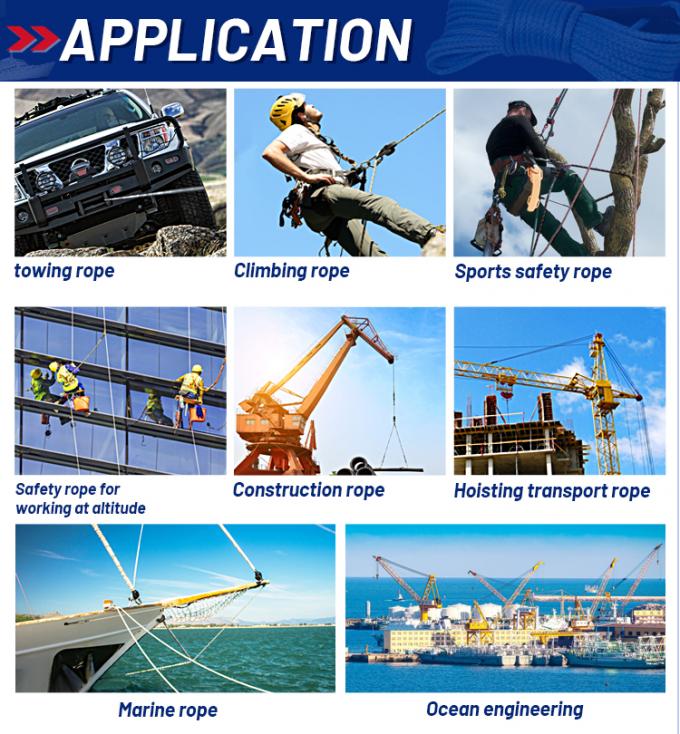 ขายปลีก 220 M สีขาว ความแข็งแรงสูง PP โพลีโปรไพเลน 8 สาย 68 มม 7