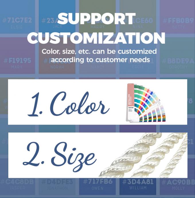 ขาว 53 มม 8 สายพอลิเอสเตอร์ เรือ Hawser วางเส้นใยลาก ท่าเรือ สายแข็งแรงสําหรับการใช้ในทะเล 7