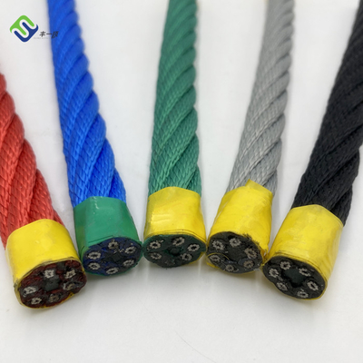 6 Strand 16mm เชือกถักโพลีเอสเตอร์ผสมสนามเด็กเล่นกลางแจ้ง