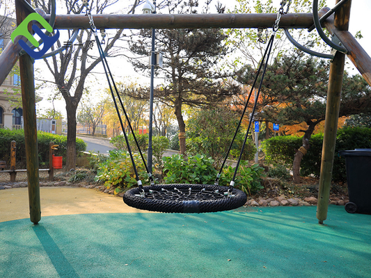 สนามเด็กเล่นทรงกลม Nest Swing Seat 100 ซม. สีดำพร้อมเชือกแขวน