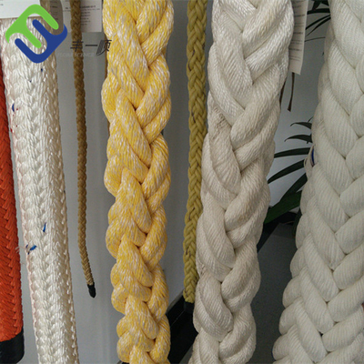 ความต้านทานการสึกหรอ 8 Strand Polyester Rope ความดื้อรั้นสูง Marine Braided Poly Rope
