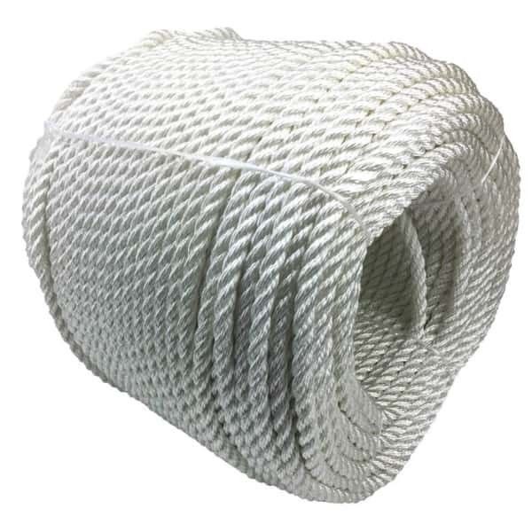 Florescence Rope สีขาว สายไนลอน กว้าง 32 มม 3 สาย Twist สายไนลอน ทะเล