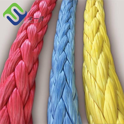 เรือ 12 Strand UHMWPE Rope Synthetic UHMWPE Tow Rope 18mm For Marine