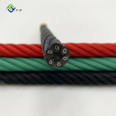 16 มิลลิเมตร 6 สายสับซ้อน Polypropylene การผสมผสานเชือกสายกับแกนสายเหล็ก