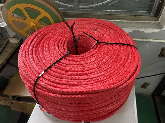 สีแดง 12 สาย UHMWPE HMPE สปไลส์ลอยสาย 24mmx220m สําหรับเรือ