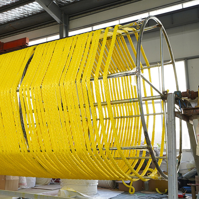 เชือกผูกเรือ UHMWPE ถักแรงดึงสูง 12 เส้น เชือกลากจูง HMPE ขนาด 28-128 มม.