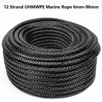12 สาย UHMWPE สายเรือ 6mm-96mm ความแข็งแรงสูงลาก