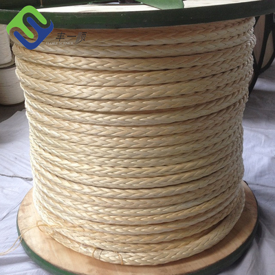 ความแข็งแรงสูง 12 Strand Uhmwpe เชือกผูกเชือกผูกเชือกสำหรับอู่ต่อเรือ