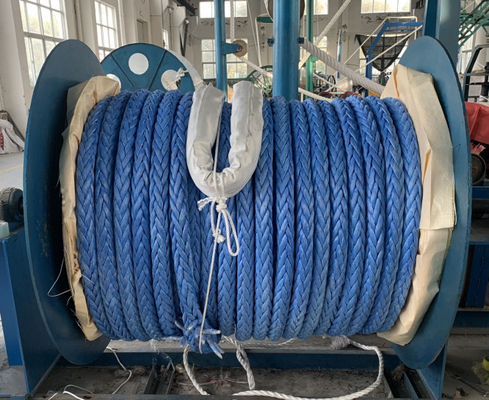 ความแข็งแรงสูง 12 Strand Uhmwpe เชือกผูกเชือกผูกเชือกสำหรับอู่ต่อเรือ