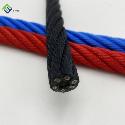 6 Strand 16mm เชือกถักโพลีเอสเตอร์ผสมสนามเด็กเล่นกลางแจ้ง