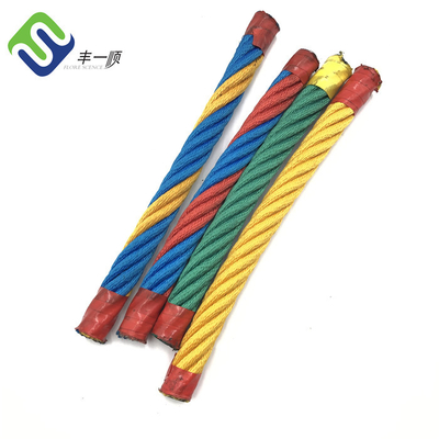 สนามเด็กเล่นกลางแจ้ง Polypropylene Steel Core รวมเชือก 6 Strand 16mm
