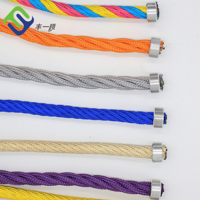 6 Strand Climbing สนามเด็กเล่นอุปกรณ์เชือกรวมเชือก 16mm