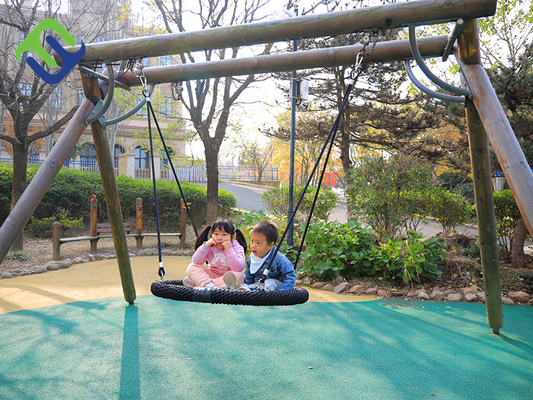 สนามเด็กเล่นทรงกลม Nest Swing Seat 100 ซม. สีดำพร้อมเชือกแขวน