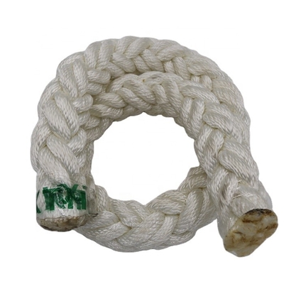 Marine 8 Strand เชือกโพลีเอสเตอร์ Mooring สายโพลีเอสเตอร์สีขาว 220m Coil