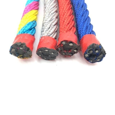 6 Strand 16mm Steel Core โพลีเอสเตอร์ผสมสนามเด็กเล่นลวดสลิง
