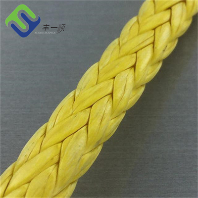 เส้นใยโพลีเอสเตอร์ถักเปีย UHMWPE ลากจูงลากอวนลาก 12 Strand
