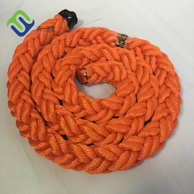 8 Strand Braided Polyester Marine เชือก 28mm-160mm Customized
