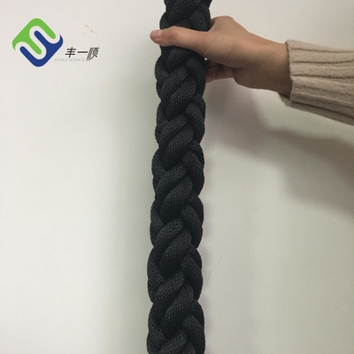 52mm Dia 8 Strand เชือกโพลีเอสเตอร์เชือกการยืดตัวเรือเดินทะเลต่ำ
