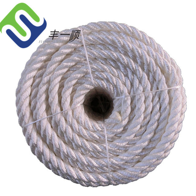 12mm - 48mm 3 Strand Marine Rope เส้นใยโพลีเอไมด์ 100% Nylon Mooring Rope