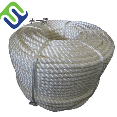 12mm - 48mm 3 Strand Marine Rope เส้นใยโพลีเอไมด์ 100% Nylon Mooring Rope