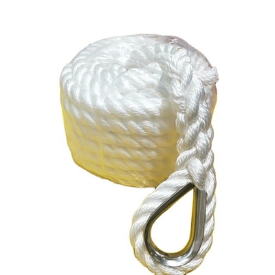 เรือ 3 Strand Anchor Rope Nylon Dock Lines Twisted Mooring Rope