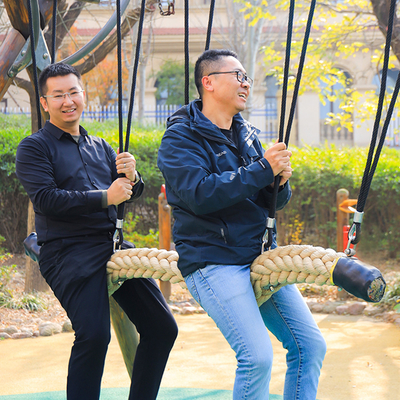 สวนสนุก Outdoor Polyester Braided Swing Bridge สำหรับเด็ก