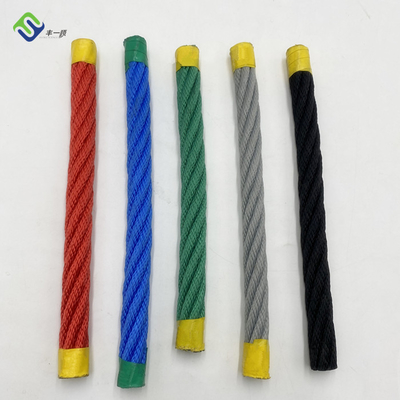 สนามเด็กเล่นกลางแจ้ง 6 Strand Polypropylene PP หุ้มแกนเหล็กลวดสลิง